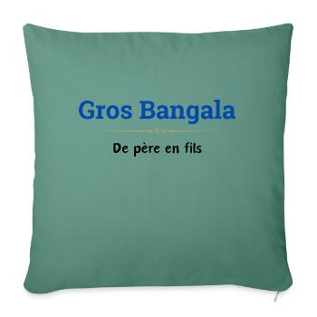 Gros Bangala, Père en fils - Housse de coussin décorative 45 x 45 cm - vert sapin - Devant