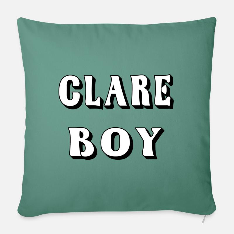 Clare Boy – County Clare Design - Sofakissenbezug 45 x 45 cm - Tanngrün