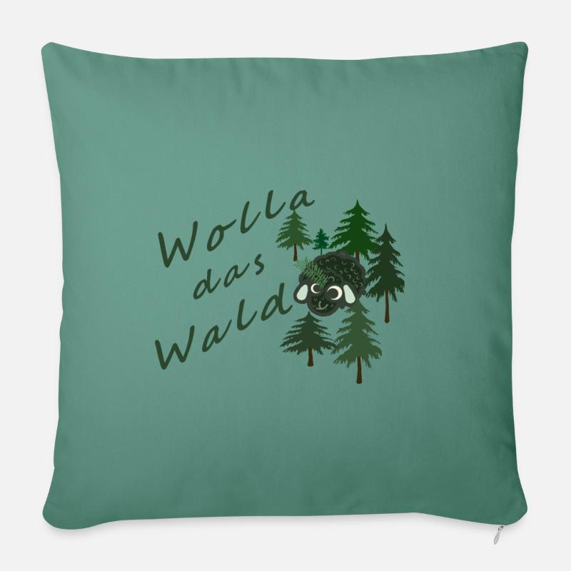 Wolla das Waldschaf! - Sofakissenbezug 45 x 45 cm - Tanngrün