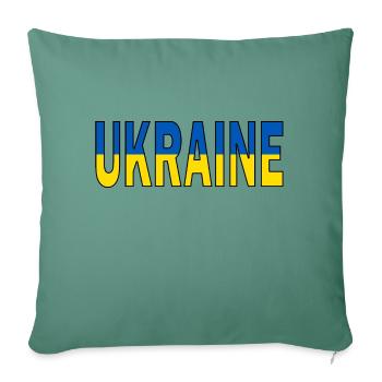 Ukraine in Nationalfarben - Sofakissenbezug 45 x 45 cm - Tanngrün - Vorne