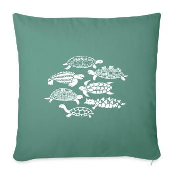 Tortues, Reptiles, Conservation des espèces, Mer, Nature - Housse de coussin décorative 45 x 45 cm - vert sapin - Devant