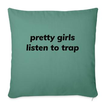 Les jolies filles écoutent - Housse de coussin décorative 45 x 45 cm - vert sapin - Devant
