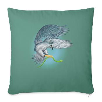 L’oiseau harpie porte le serpent - Housse de coussin décorative 45 x 45 cm - vert sapin - Devant