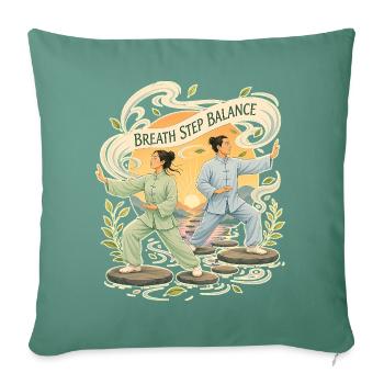 ÉQUILIBRE DU SOUFFLE - Housse de coussin décorative 45 x 45 cm - vert sapin - Devant