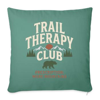 Mountains - Trail Therapy Club - Sofa pillowcase 17,3'' x 17,3'' (45 x 45 cm) - cypress green - Front
