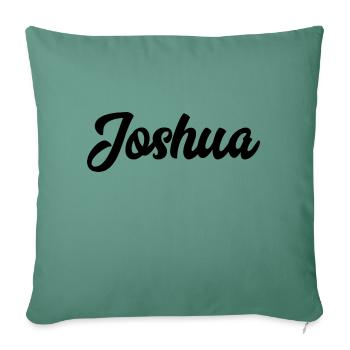 Joshua Custom Text Nom d’anniversaire - Housse de coussin décorative 45 x 45 cm - vert sapin - Devant