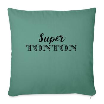 Super Tonton - Housse de coussin décorative 45 x 45 cm - vert sapin - Devant
