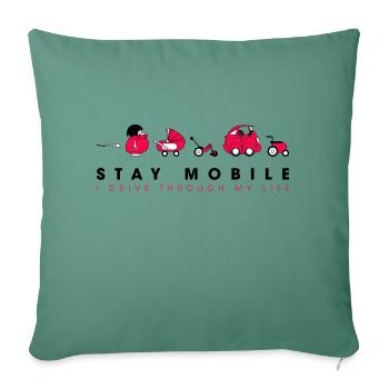 Stay Mobile - Sofa pillowcase 17,3'' x 17,3'' (45 x 45 cm) - cypress green - Front