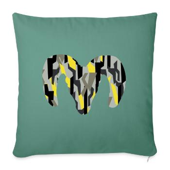 Camouflage de mouflon d’Amérique – Pure Wilderness - Housse de coussin décorative 45 x 45 cm - vert sapin - Devant