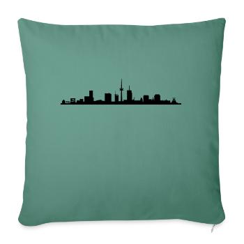 Skyline Essen NRW - Sofakissenbezug 45 x 45 cm - Tanngrün - Vorne
