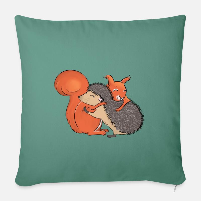 Écusson - Housse de coussin décorative 45 x 45 cm - vert sapin