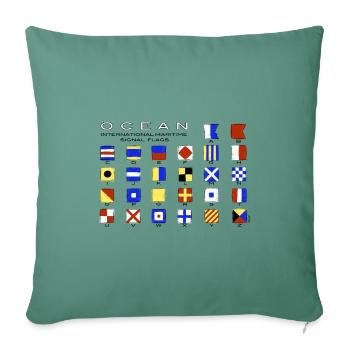 Ocean International Code Sea Flags, Marine Clothes - Sofa pillowcase 17,3'' x 17,3'' (45 x 45 cm) - cypress green - Front