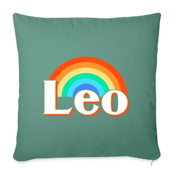 Signe du zodiaque Lion - Housse de coussin décorative 45 x 45 cm - vert sapin - Devant