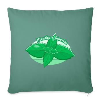 Menthe poivrée (lat. Mentha x piperita) - Housse de coussin décorative 45 x 45 cm - vert sapin - Devant