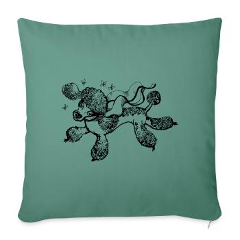 Poodle dog illustration - Sofa pillowcase 17,3'' x 17,3'' (45 x 45 cm) - cypress green - Front