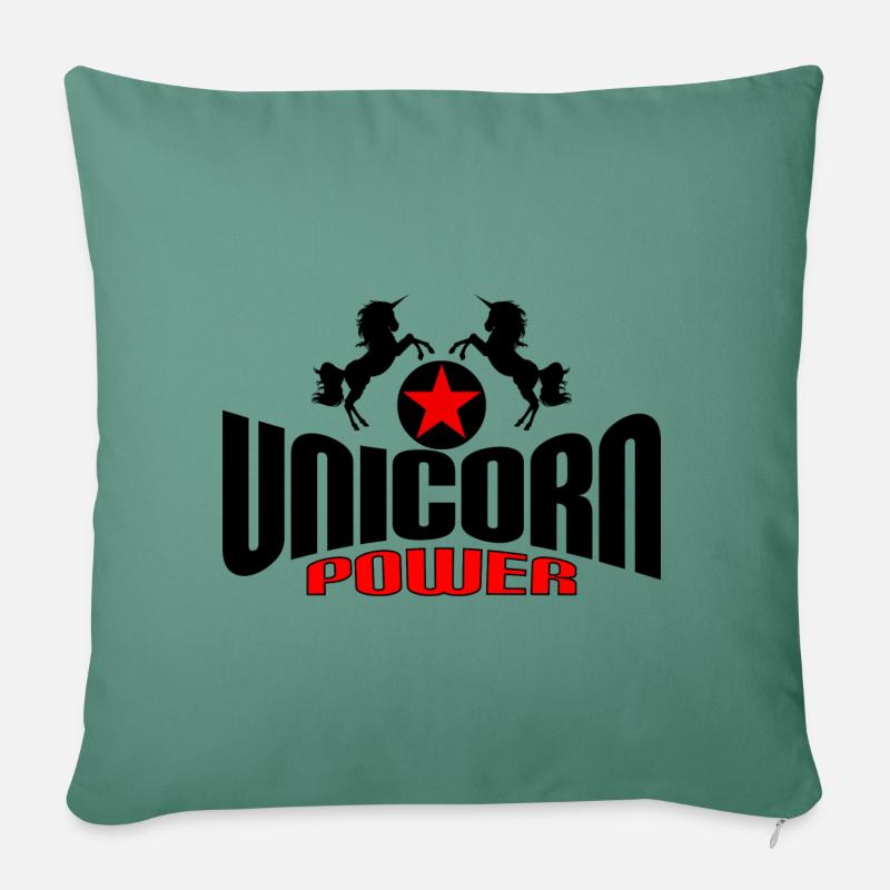 Einhorn Power - Sofakissenbezug 45 x 45 cm - Tanngrün