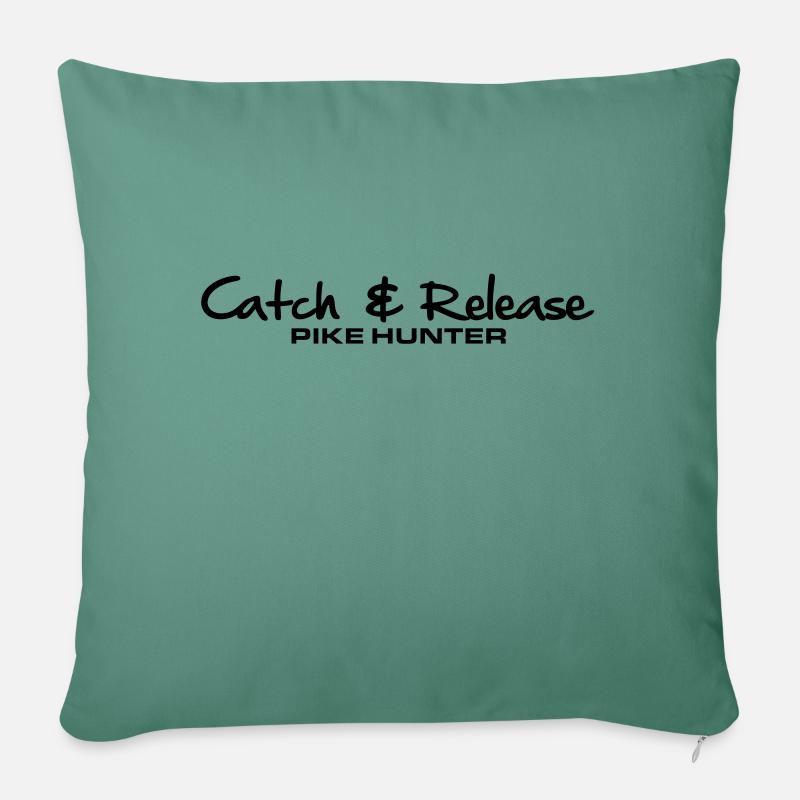 C & R Pike Hunter - Housse de coussin décorative 45 x 45 cm - vert sapin