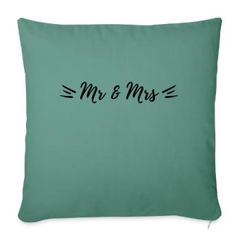 Sticker - Mr & Mrs - Sofa pillowcase 17,3'' x 17,3'' (45 x 45 cm) - cypress green - Front