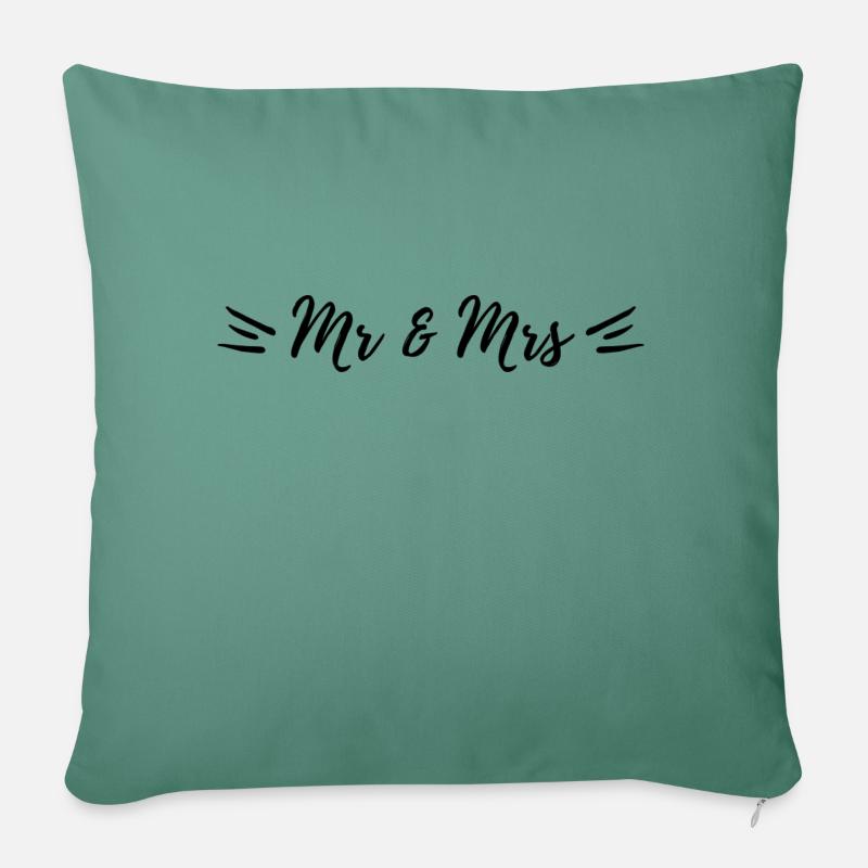 Sticker - Mr & Mrs - Sofakissenbezug 45 x 45 cm - Tanngrün