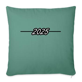 Année 2025 - Housse de coussin décorative 45 x 45 cm - vert sapin - Devant