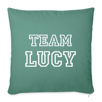TEAM LUCY Hundename Hündin TeamTrikot - Sofakissenbezug 45 x 45 cm - Tanngrün - Vorne