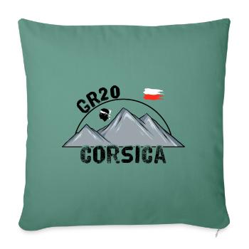 GR20 Corse Sentier de Grande Randonnée N20 Corsica - Housse de coussin décorative 45 x 45 cm - vert sapin - Devant