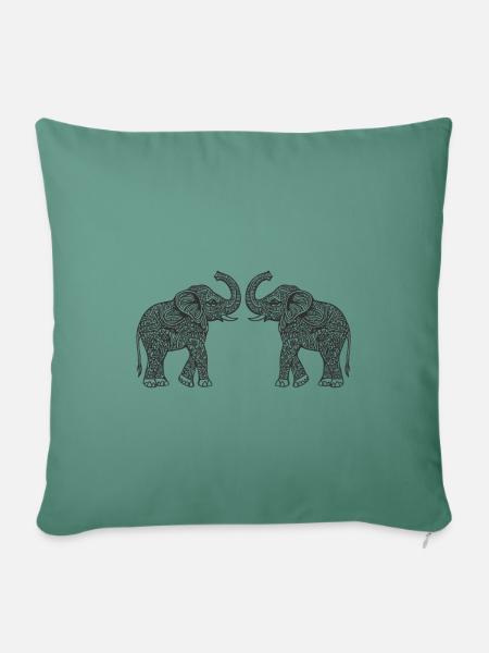 Design Elephants - Sofakissenbezug 45 x 45 cm - Tanngrün