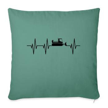 Cardiogramme snowcat ski skieur de sports d'hiver - Housse de coussin décorative 45 x 45 cm - vert sapin - Devant