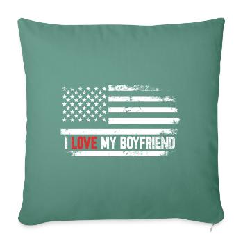 J’aime mon petit ami - Housse de coussin décorative 45 x 45 cm - vert sapin - Devant