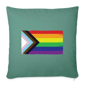 LGBTQ Regenbogen Pride Flag Love is love - Sofakissenbezug 45 x 45 cm - Tanngrün - Vorne