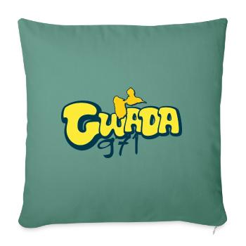 Belle idee cadeau souvenir carte de la guadeloupe - Housse de coussin décorative 45 x 45 cm - vert sapin - Devant