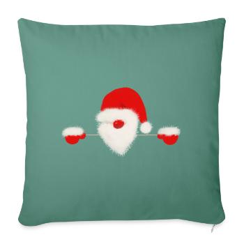 Peeping Santa - Sofa pillowcase 17,3'' x 17,3'' (45 x 45 cm) - cypress green - Front