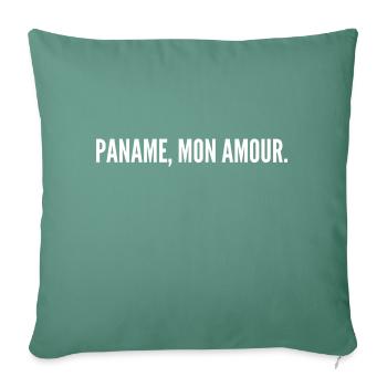 Paname, mon amour. Paris - Housse de coussin décorative 45 x 45 cm - vert sapin - Devant