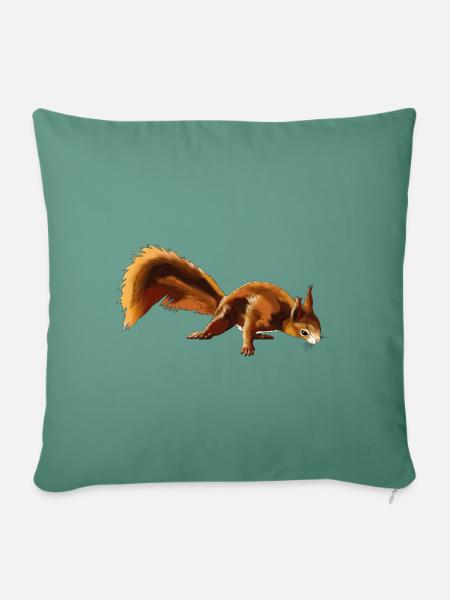 Eichhörnchen 4 - Sofakissenbezug 45 x 45 cm - Tanngrün