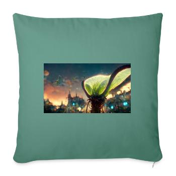 Piège à mouches futuriste de Vénus - Housse de coussin décorative 45 x 45 cm - vert sapin - Devant