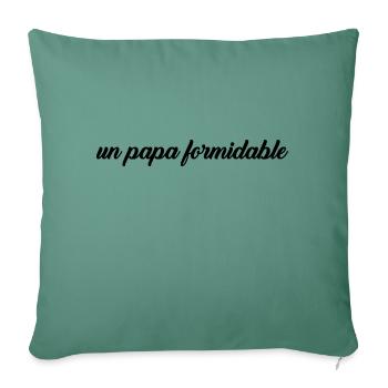 un papa formidable - Housse de coussin décorative 45 x 45 cm - vert sapin - Devant