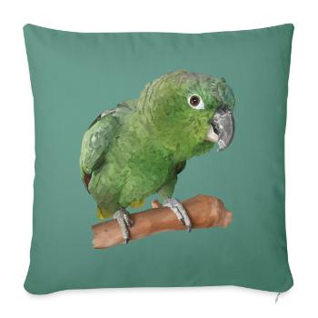 The farinous parrot - Sofa pillowcase 17,3'' x 17,3'' (45 x 45 cm) - cypress green - Front