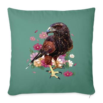 L’aigle rouge et noir - Housse de coussin décorative 45 x 45 cm - vert sapin - Devant