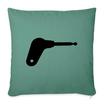 Oldtimer tractor ignition key - Sofa pillowcase 17,3'' x 17,3'' (45 x 45 cm) - cypress green - Front