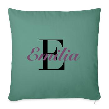 Nom - Emilia - Housse de coussin décorative 45 x 45 cm - vert sapin - Devant
