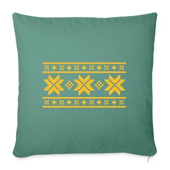 Norweger-Muster (Winter) 02.0 - Sofakissenbezug 45 x 45 cm - Tanngrün - Vorne