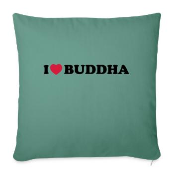 i love Buddha - Housse de coussin décorative 45 x 45 cm - vert sapin - Devant