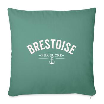 Brestoise pure sucre - Housse de coussin décorative 45 x 45 cm - vert sapin - Devant