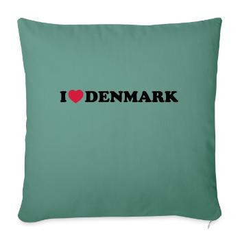 I love Denmark - Housse de coussin décorative 45 x 45 cm - vert sapin - Devant