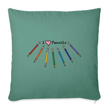 Rainbow Pencils - Sofa pillowcase 17,3'' x 17,3'' (45 x 45 cm) - cypress green - Front