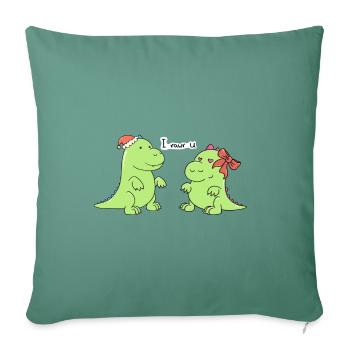 petits dinosaures - je rawr et - Housse de coussin décorative 45 x 45 cm - vert sapin - Devant