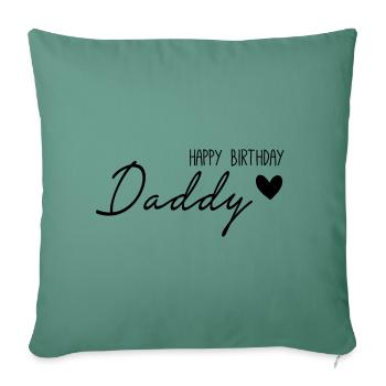 Joyeux anniversaire papa - Housse de coussin décorative 45 x 45 cm - vert sapin - Devant