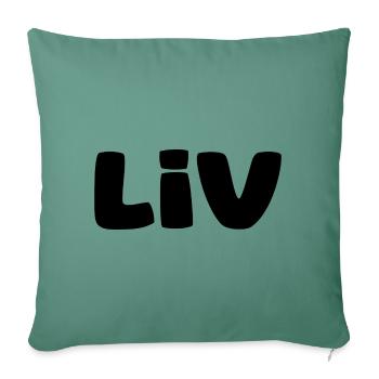 Nom - Liv - Housse de coussin décorative 45 x 45 cm - vert sapin - Devant