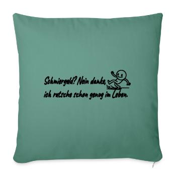 Pot-de-vin, non merci !! - Housse de coussin décorative 45 x 45 cm - vert sapin - Devant