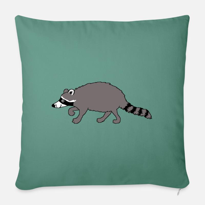 Raton laveur - Housse de coussin décorative 45 x 45 cm - vert sapin